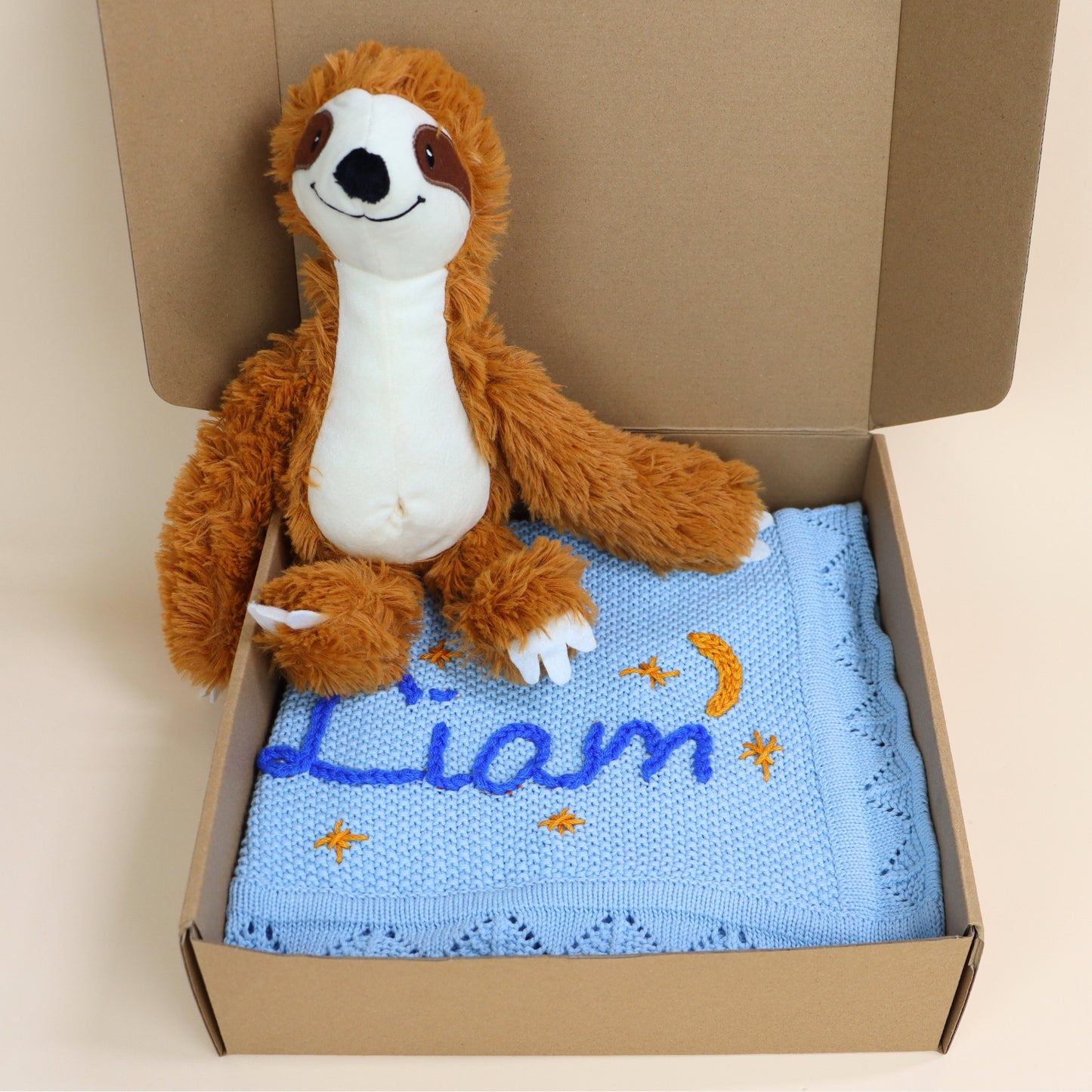 Hand Embroidery Knit Baby Blanket & Toy