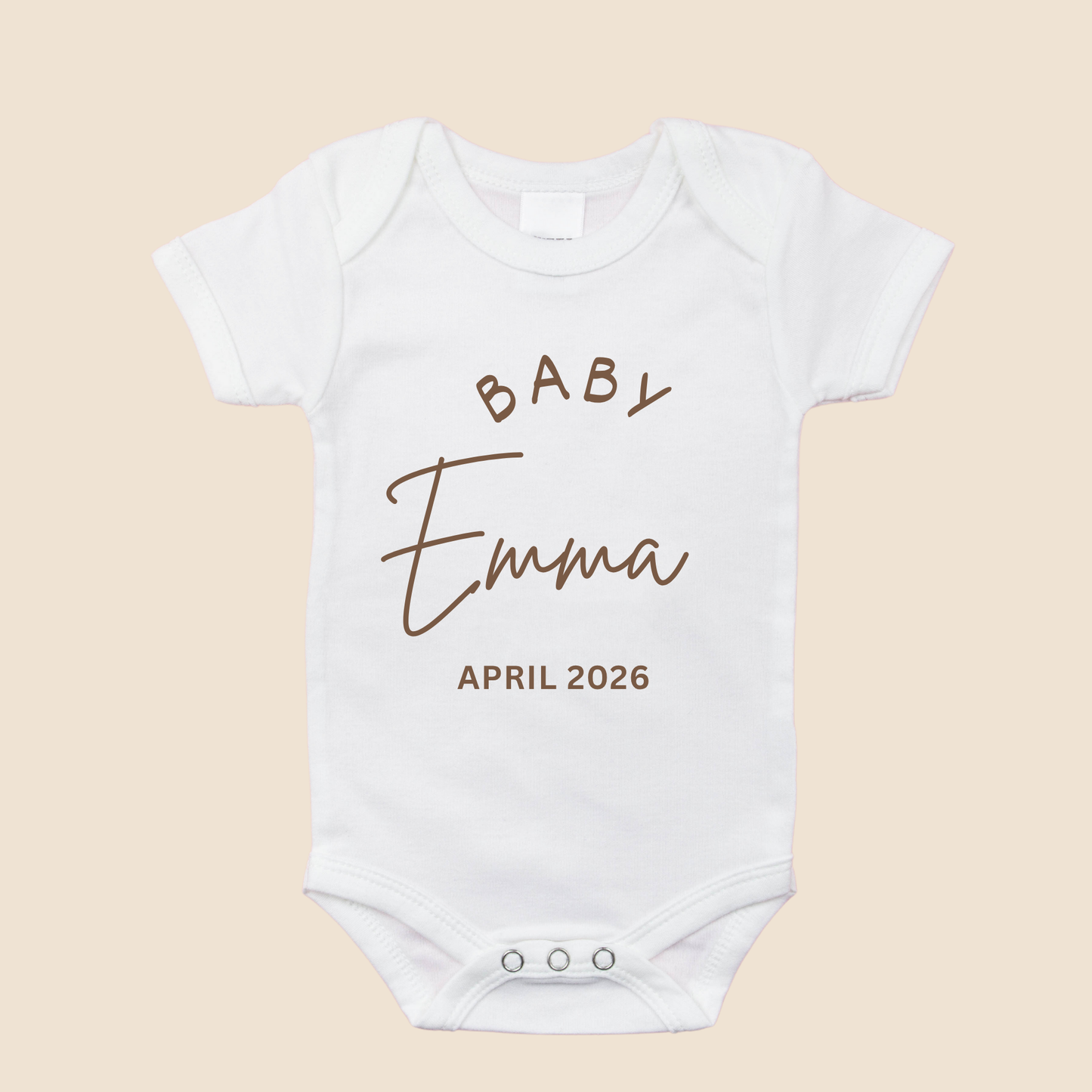 Custom Name Baby Bodysuit Pregnancy Announcement