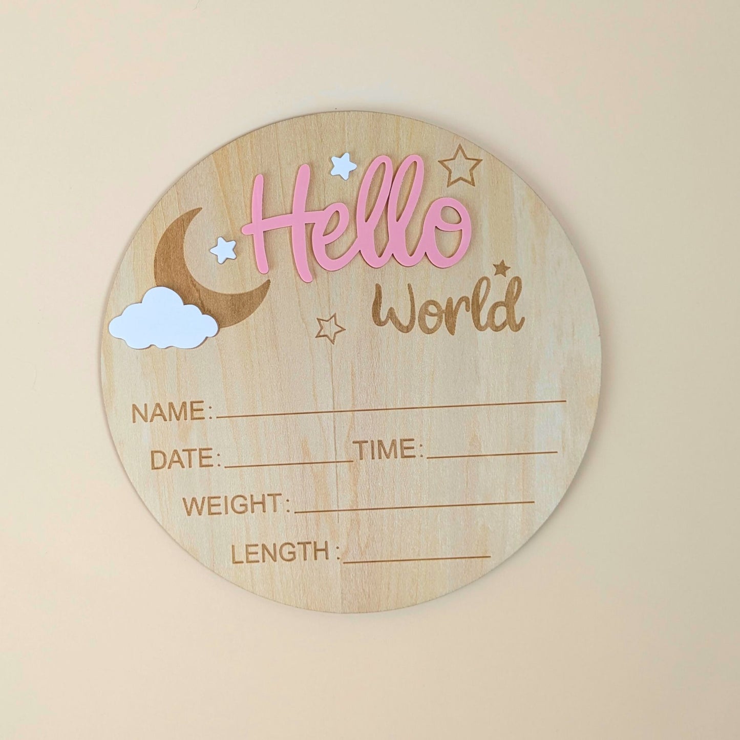 Wooden Baby Birth Announcement Sign