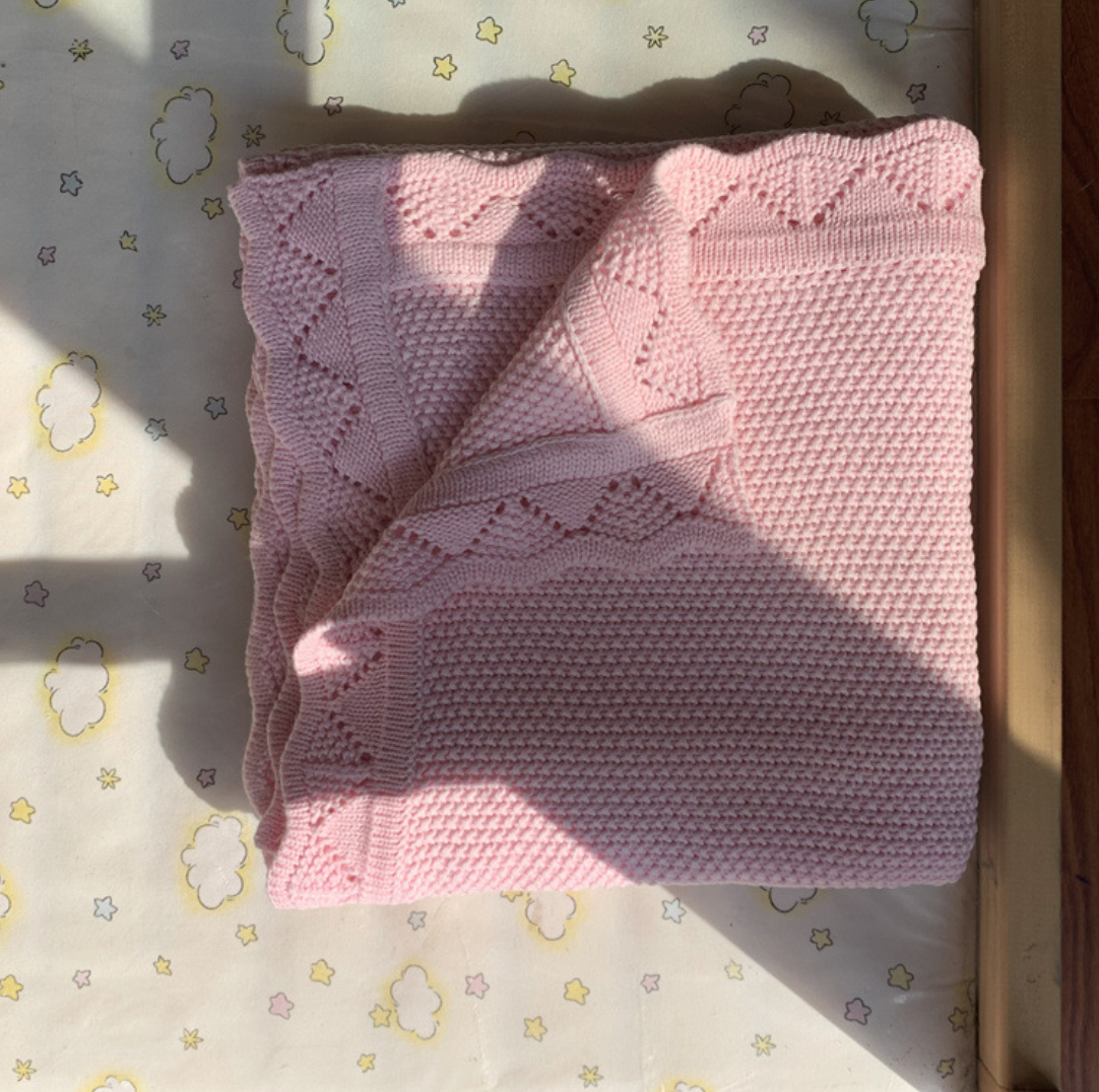 Hand Embroidery Knit Baby Blanket