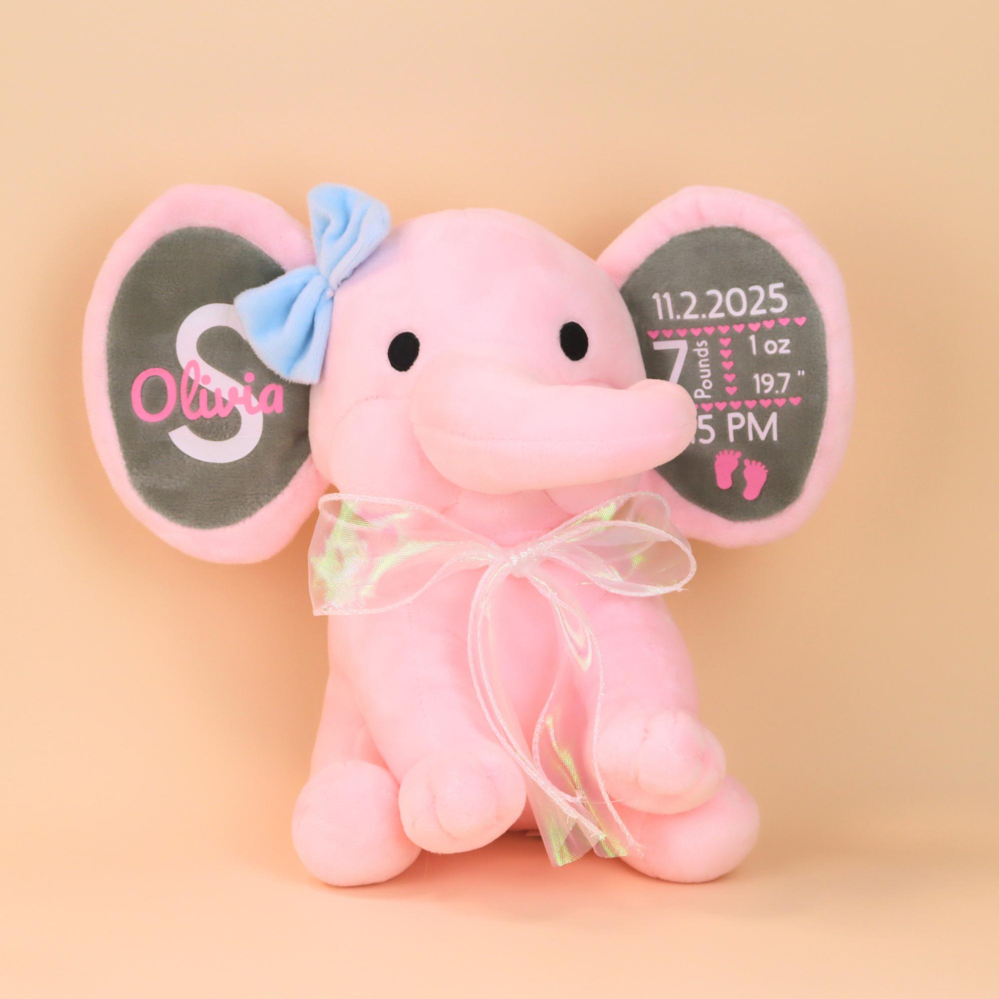 Personalized Birth Announcement Elephant