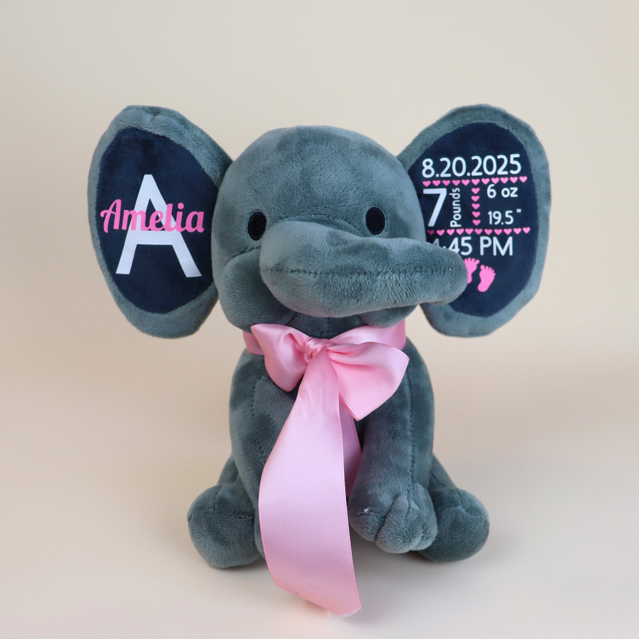 Personalized Birth Announcement Elephant