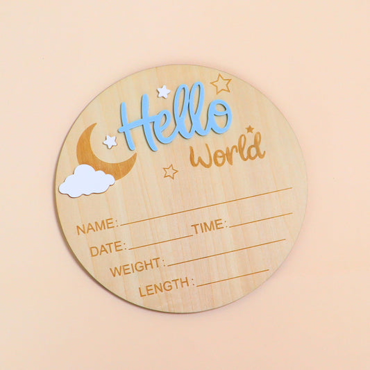 Wooden Baby Birth Announcement Sign