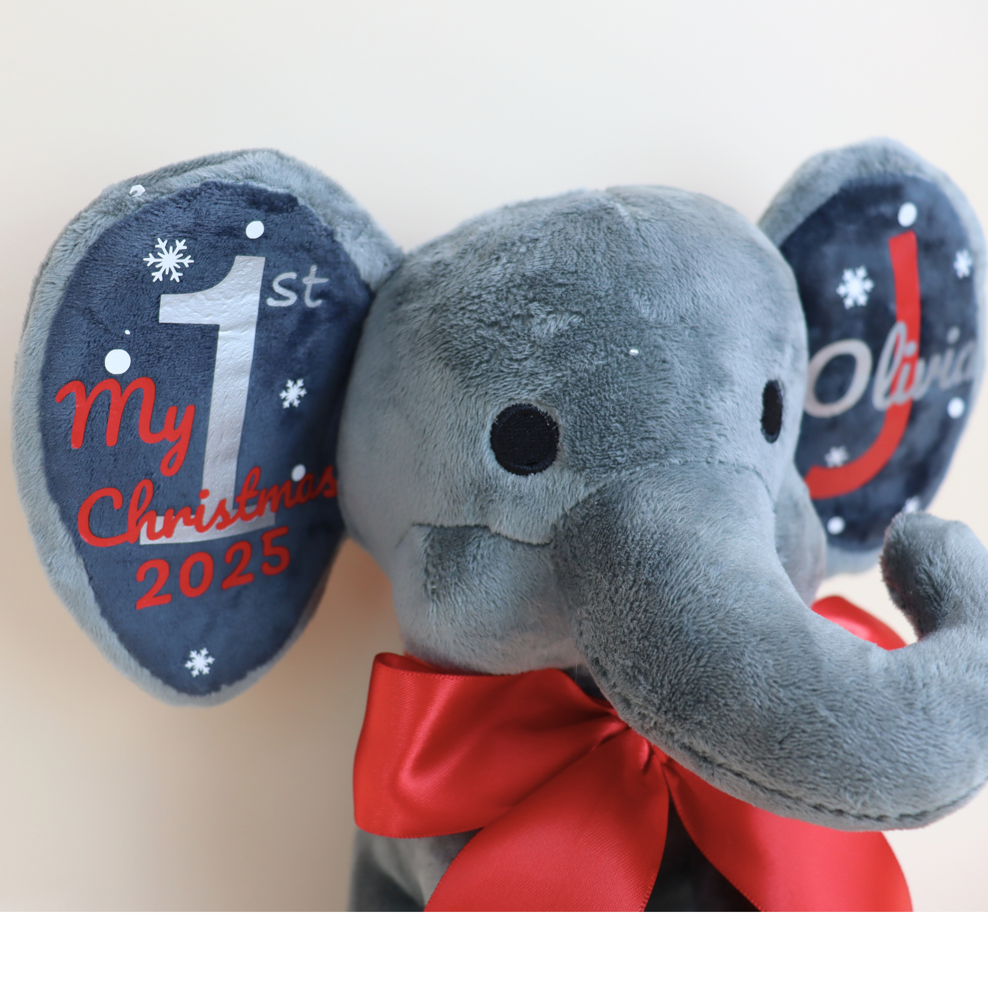My First Christmas Baby Custom Elephant Toy Gift