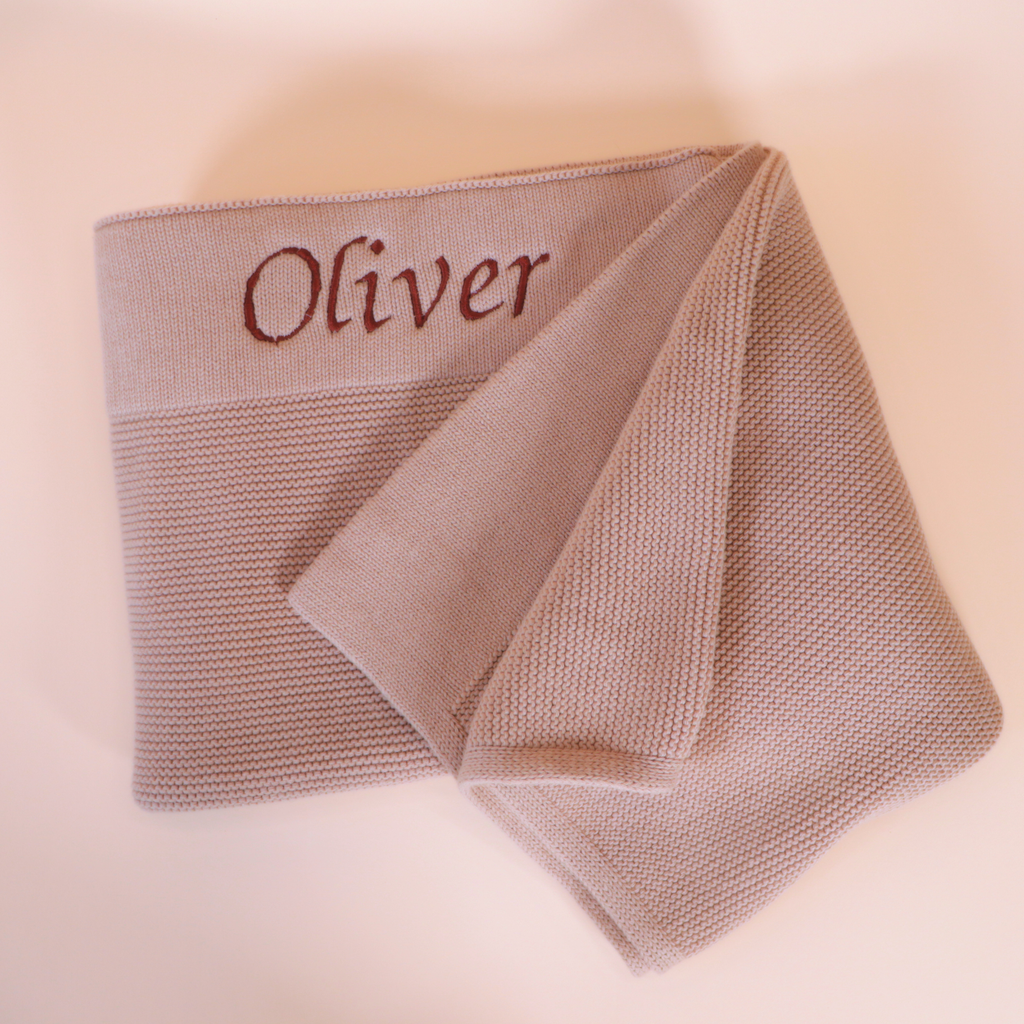 Knitted Personalised Baby Blanket