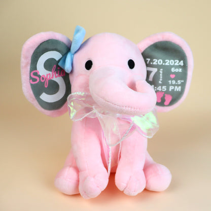 Personalized Birth Announcement Elephant