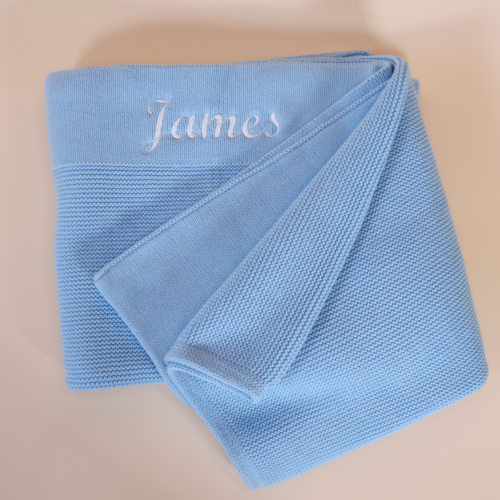 Knitted Personalised Baby Blanket