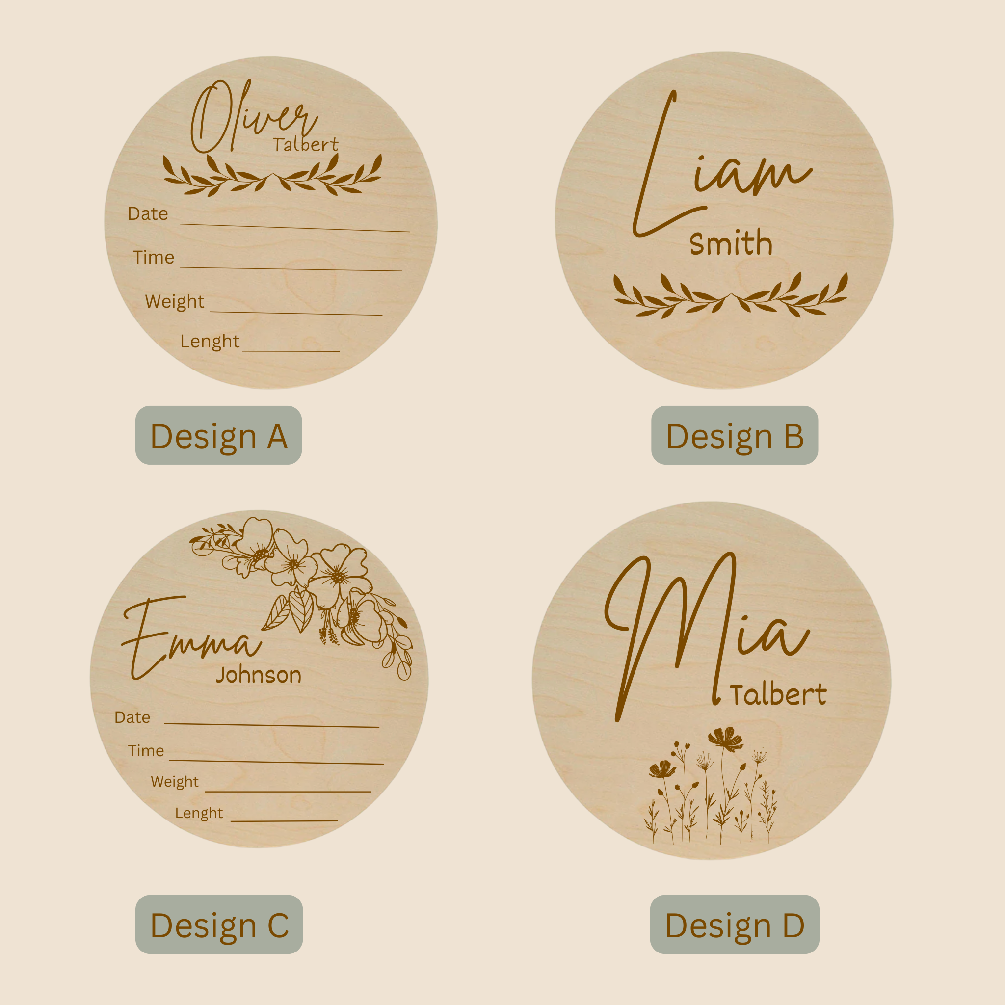 Teddy Bear with Baby Name Birth Sign