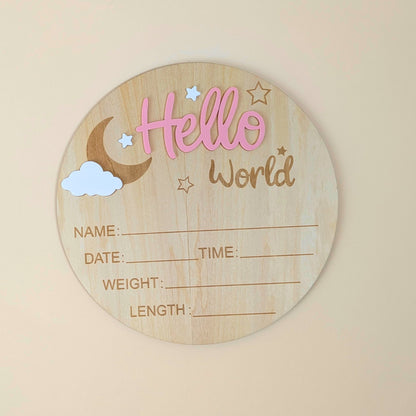 Wooden Baby Birth Announcement Sign