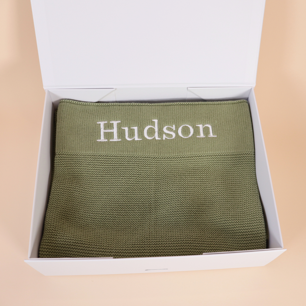 Knitted Personalised Baby Blanket
