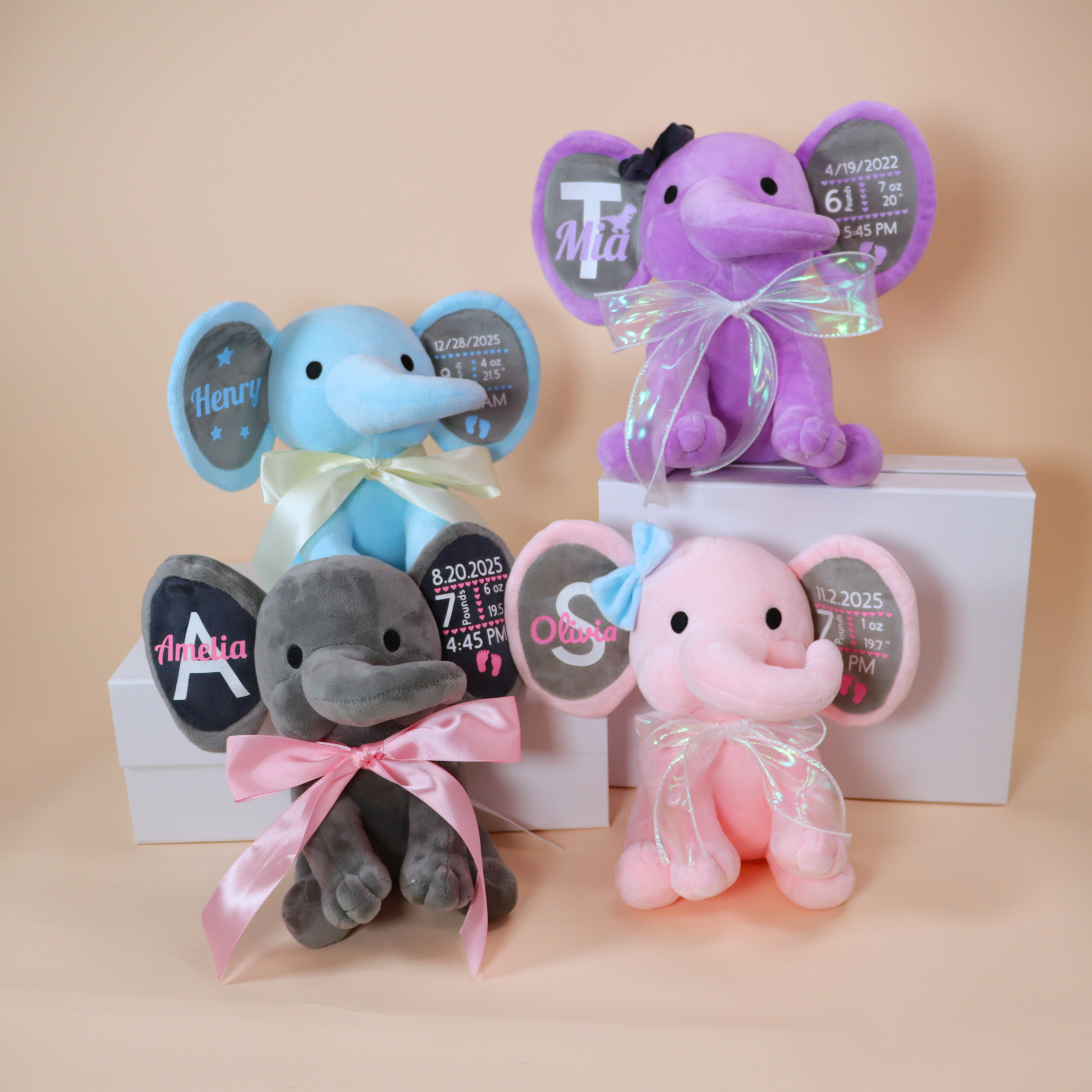 Personalized Birth Stats Elephant