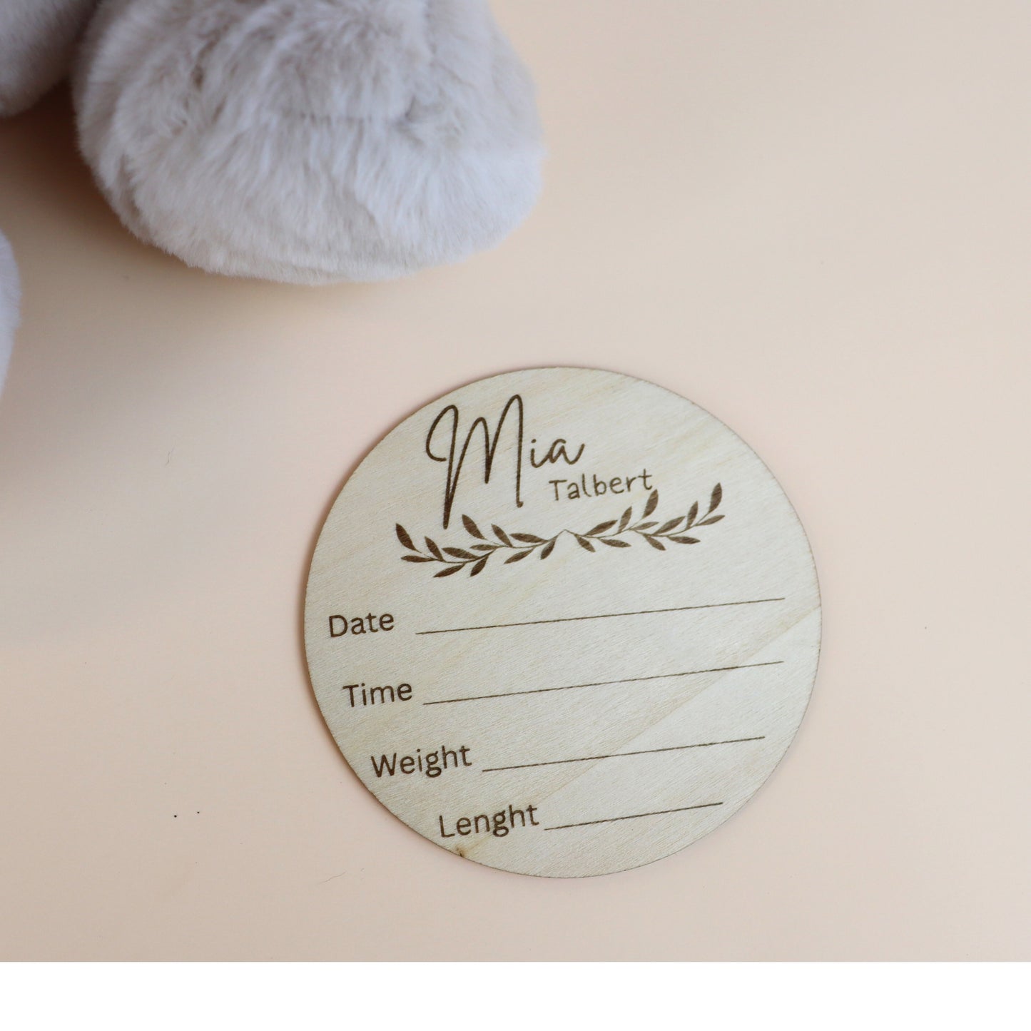 Teddy Bear with Baby Name Birth Sign