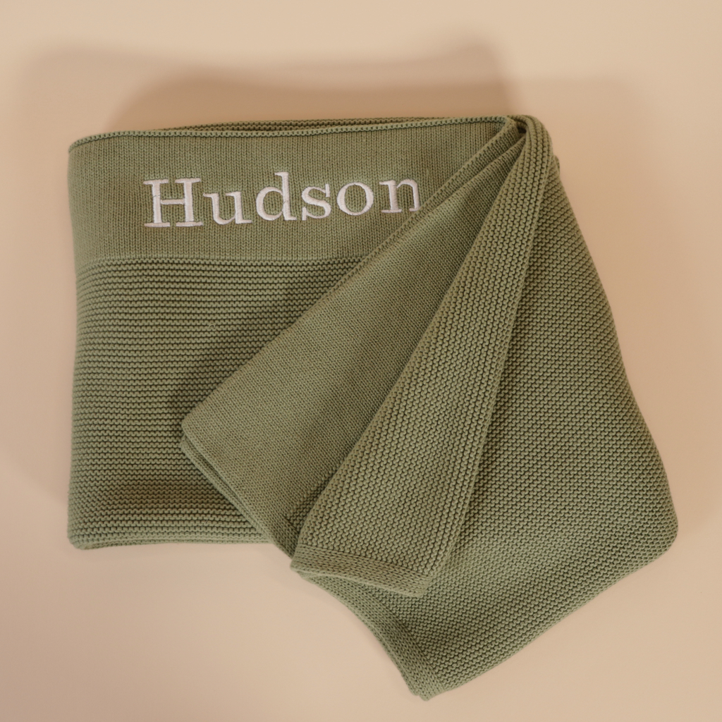 Knitted Personalised Baby Blanket