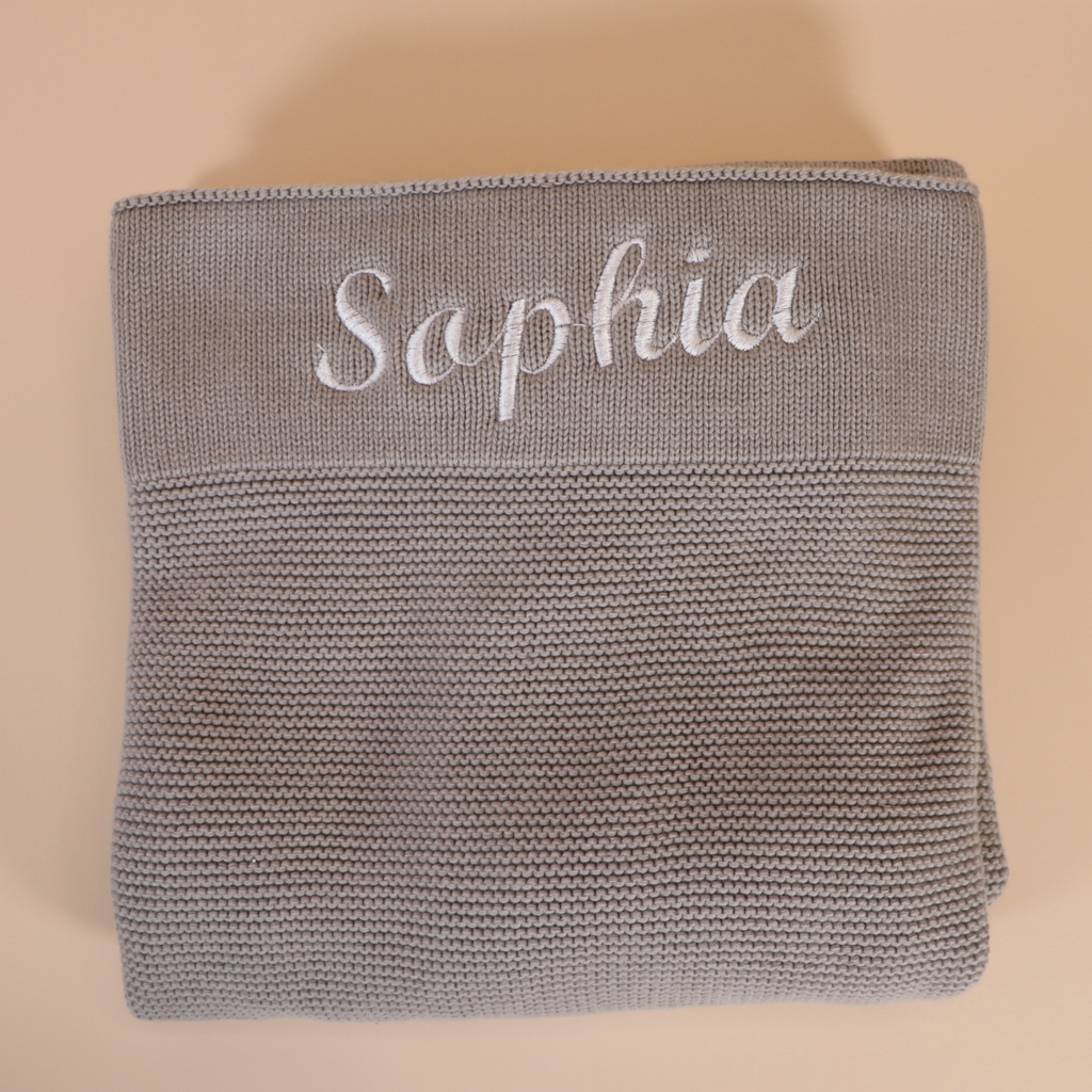 Knitted Personalised Baby Blanket