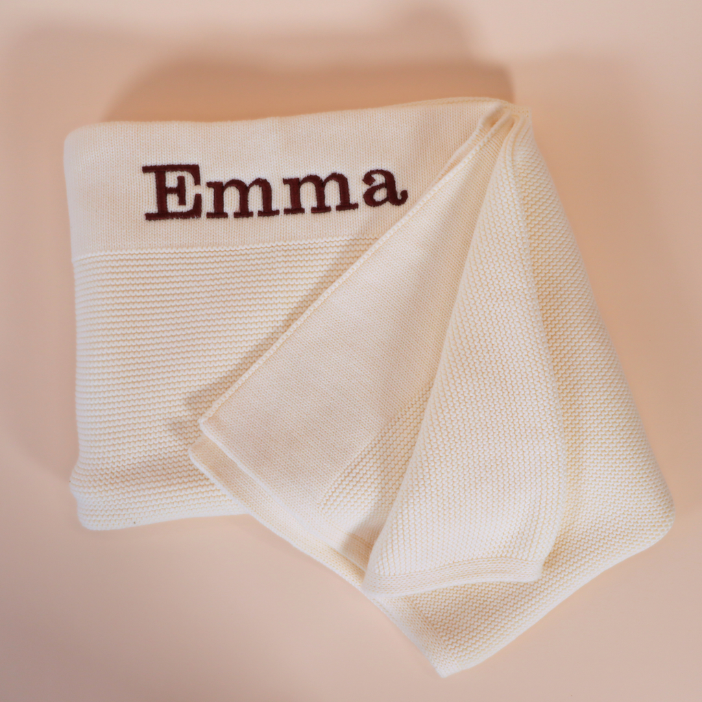 Knitted Personalised Baby Blanket