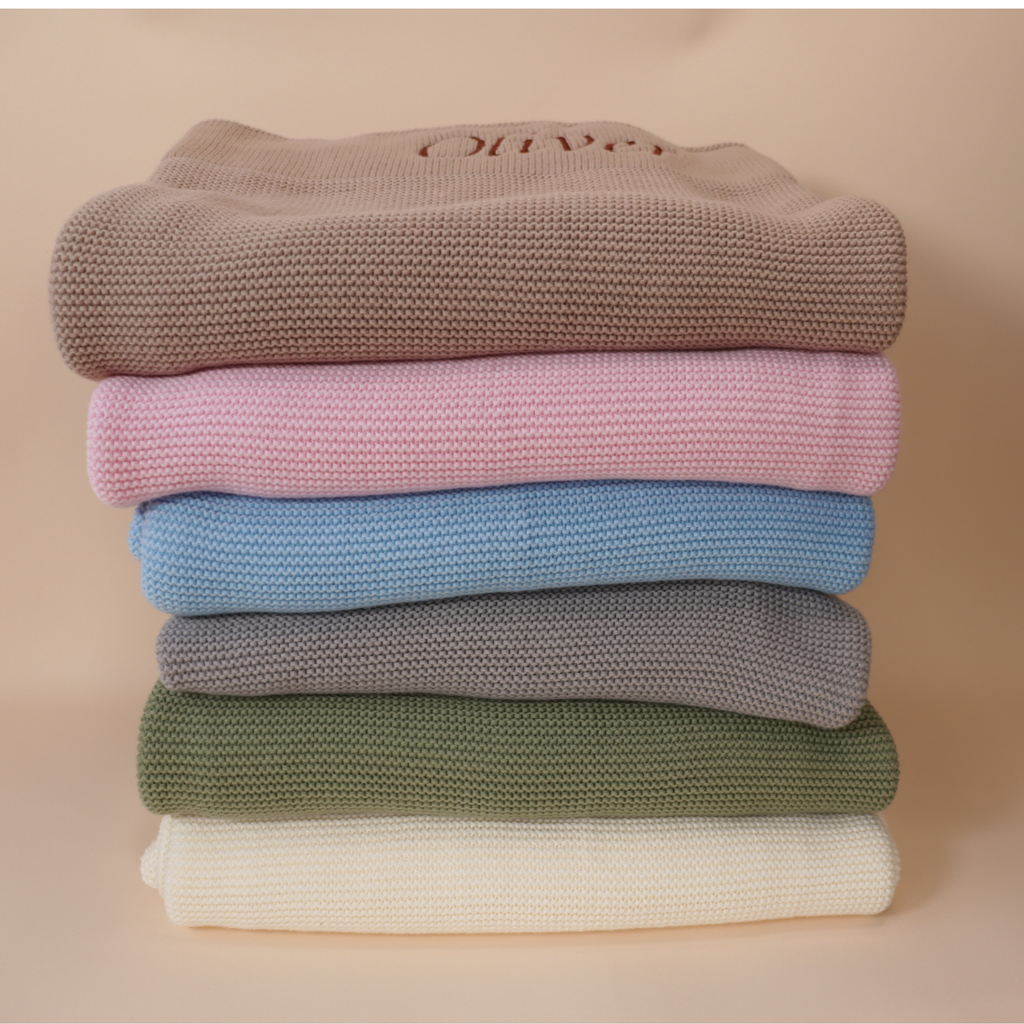 Knitted Personalised Baby Blanket