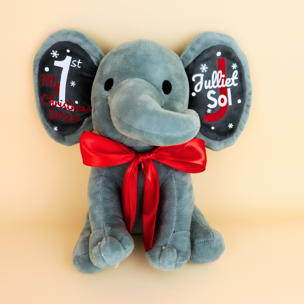 My First Christmas Baby Custom Elephant Toy Gift