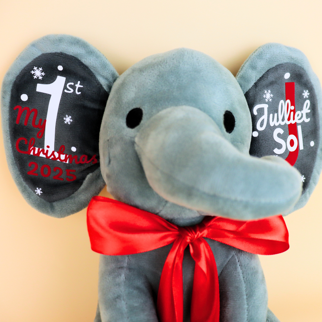 My First Christmas Baby Custom Elephant Toy Gift