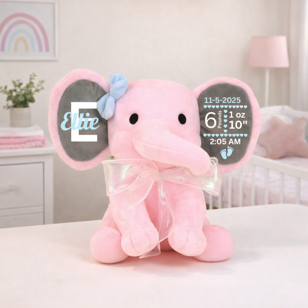 Personalized Birth Stats Elephant