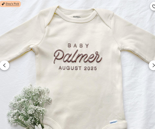 Custom Name Baby Bodysuit Pregnancy Announcement