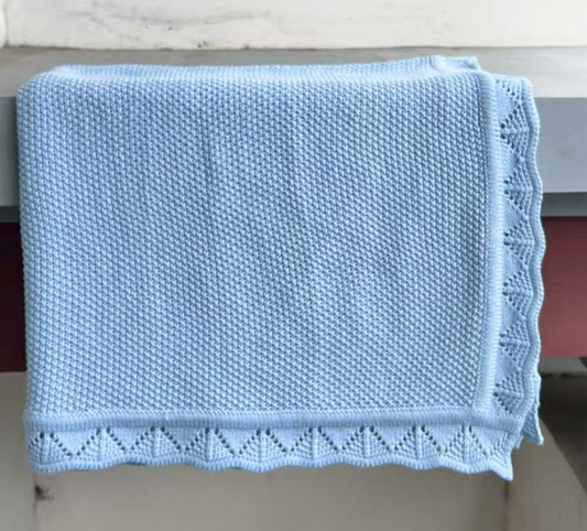 Hand Embroidery Knit Baby Blanket