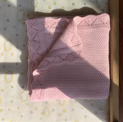 Hand Embroidery Knit Baby Blanket