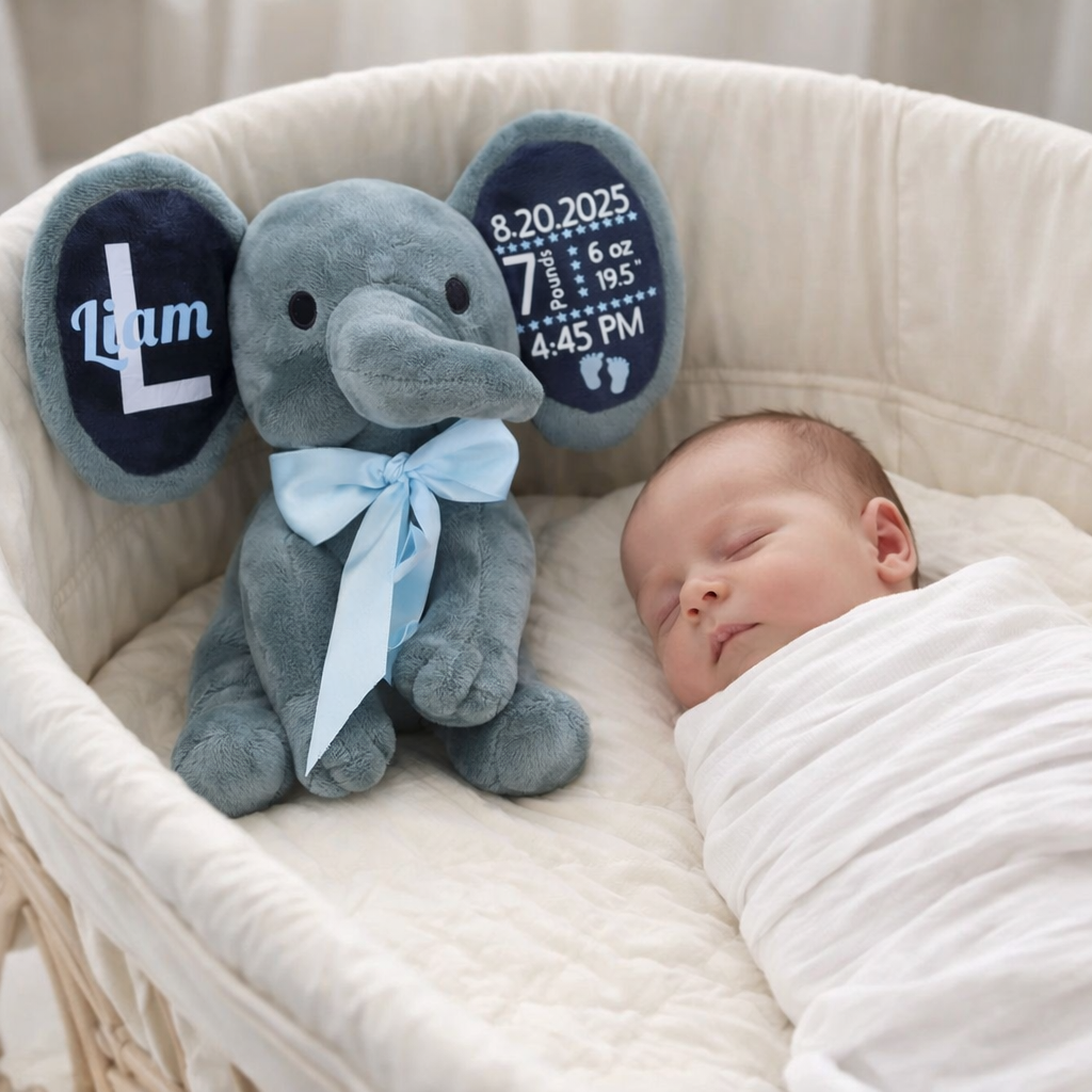 Personalized Birth Stats Elephant