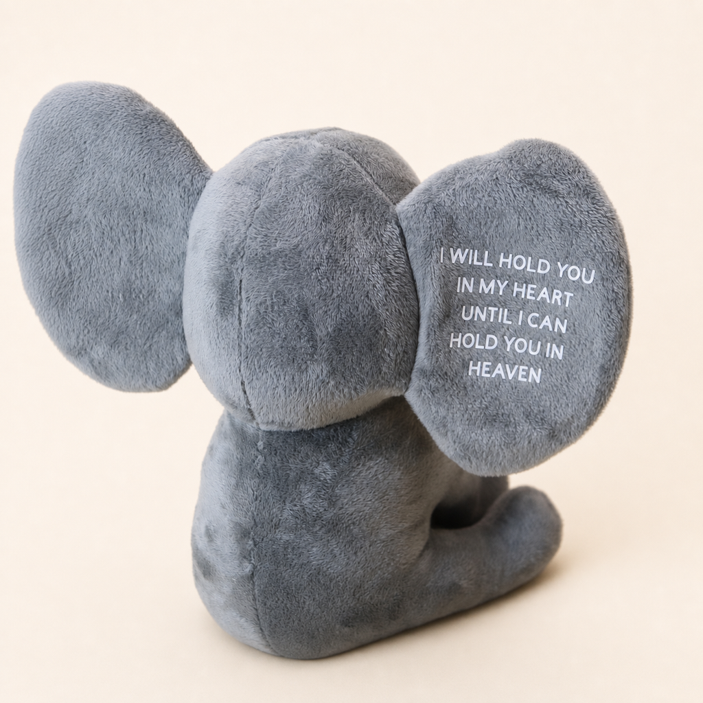 Personalized Angel Baby Memorial Elephant