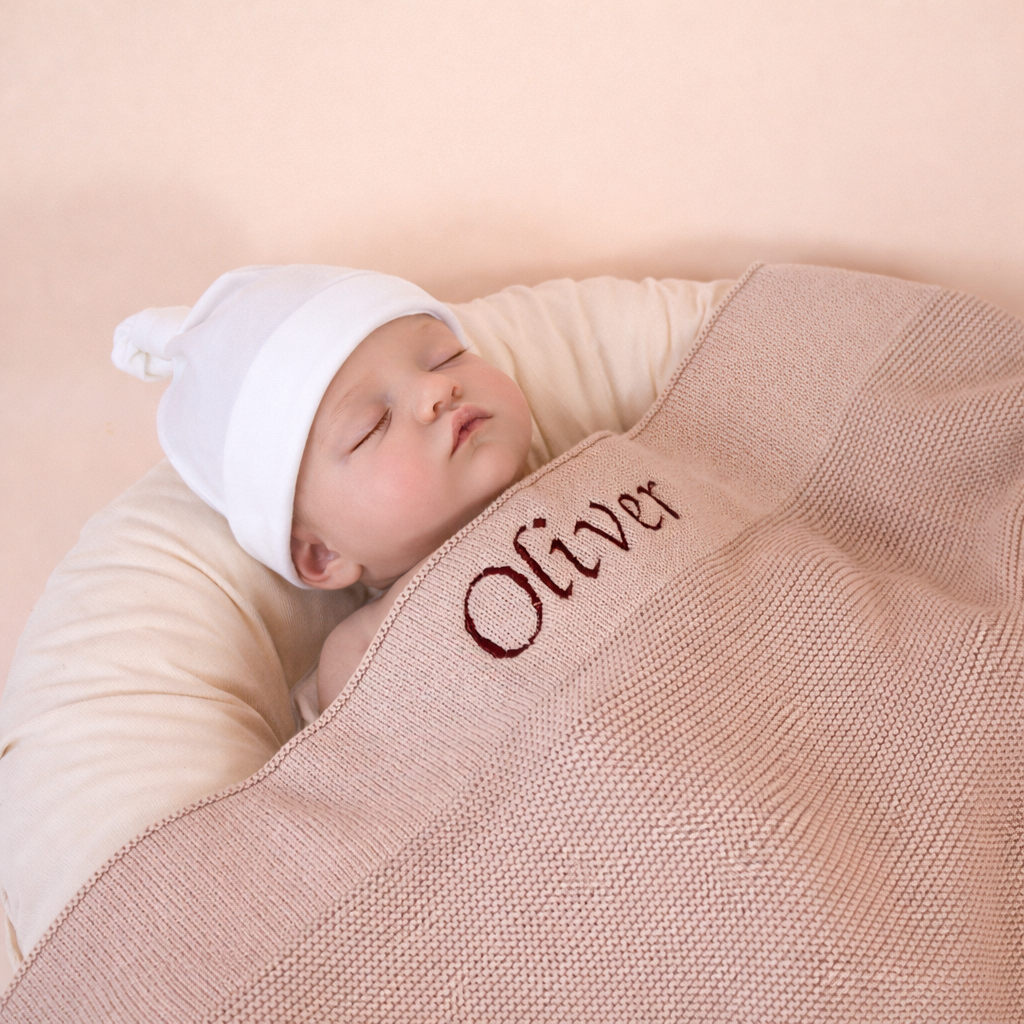 Knitted Personalised Baby Blanket