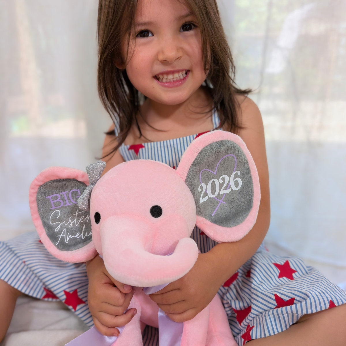 Personalized Big Brother/Sister Elephant Plush