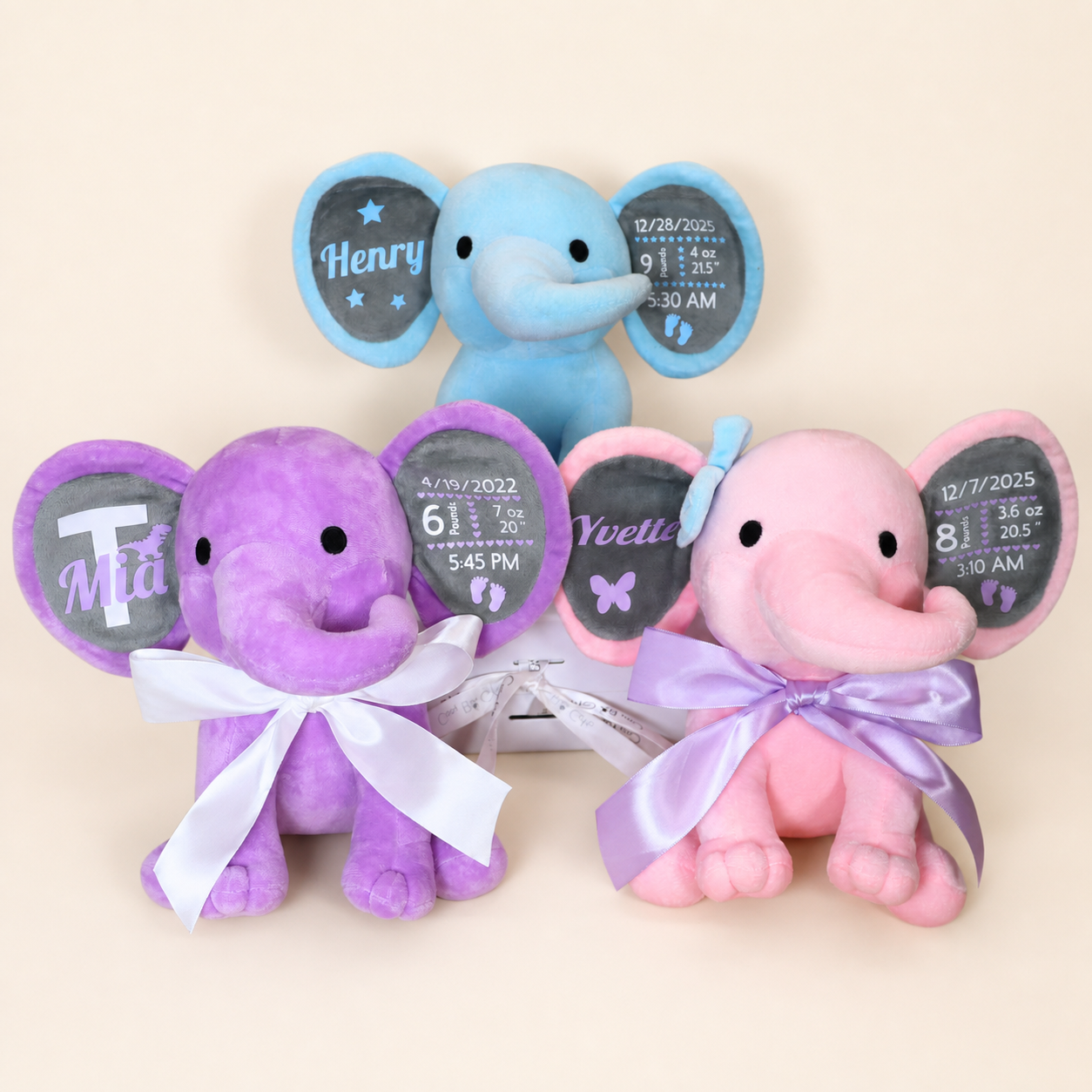 Personalized Birth Stats Elephant
