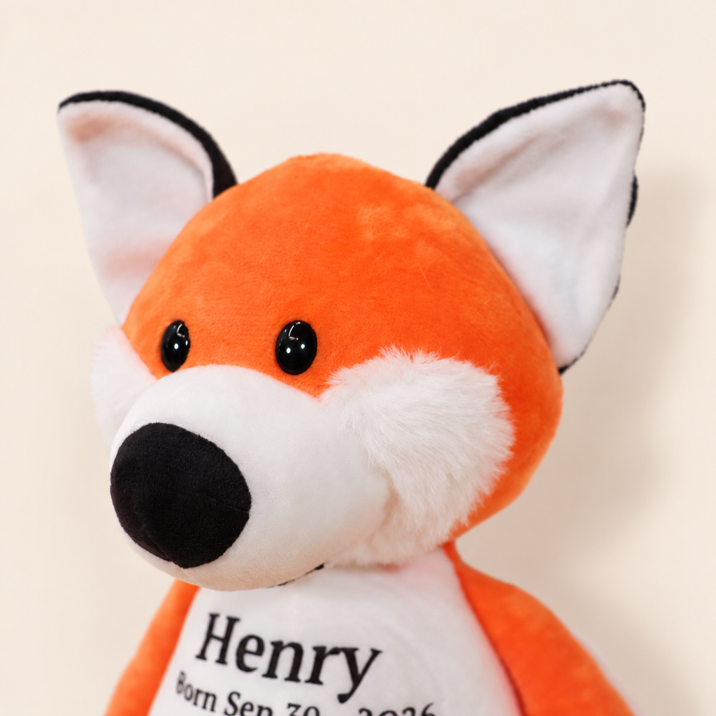 Personalized Birth Stats Fox Plush