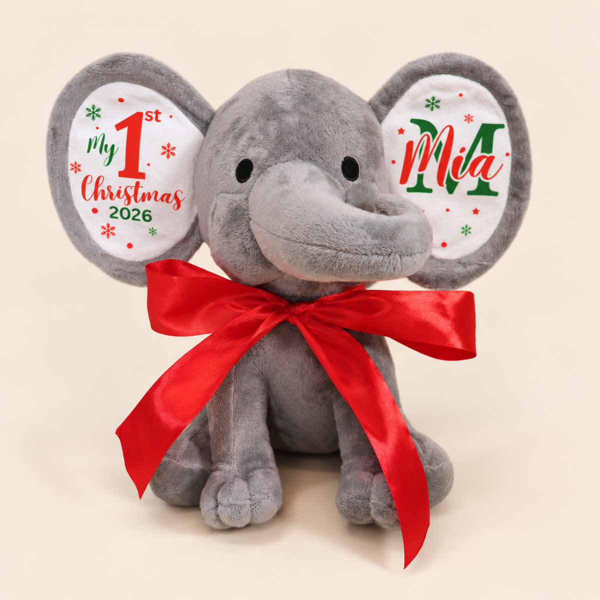 My First Christmas Baby Custom Elephant Toy Gift