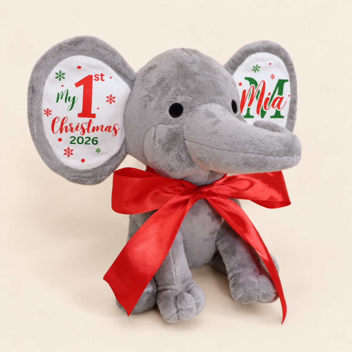 My First Christmas Baby Custom Elephant Toy Gift