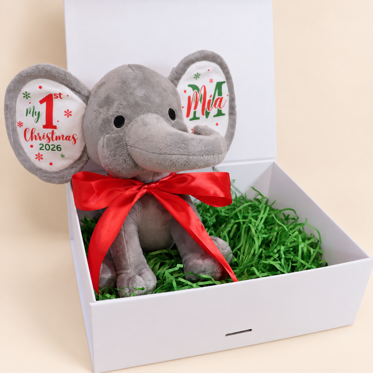 My First Christmas Baby Custom Elephant Toy Gift