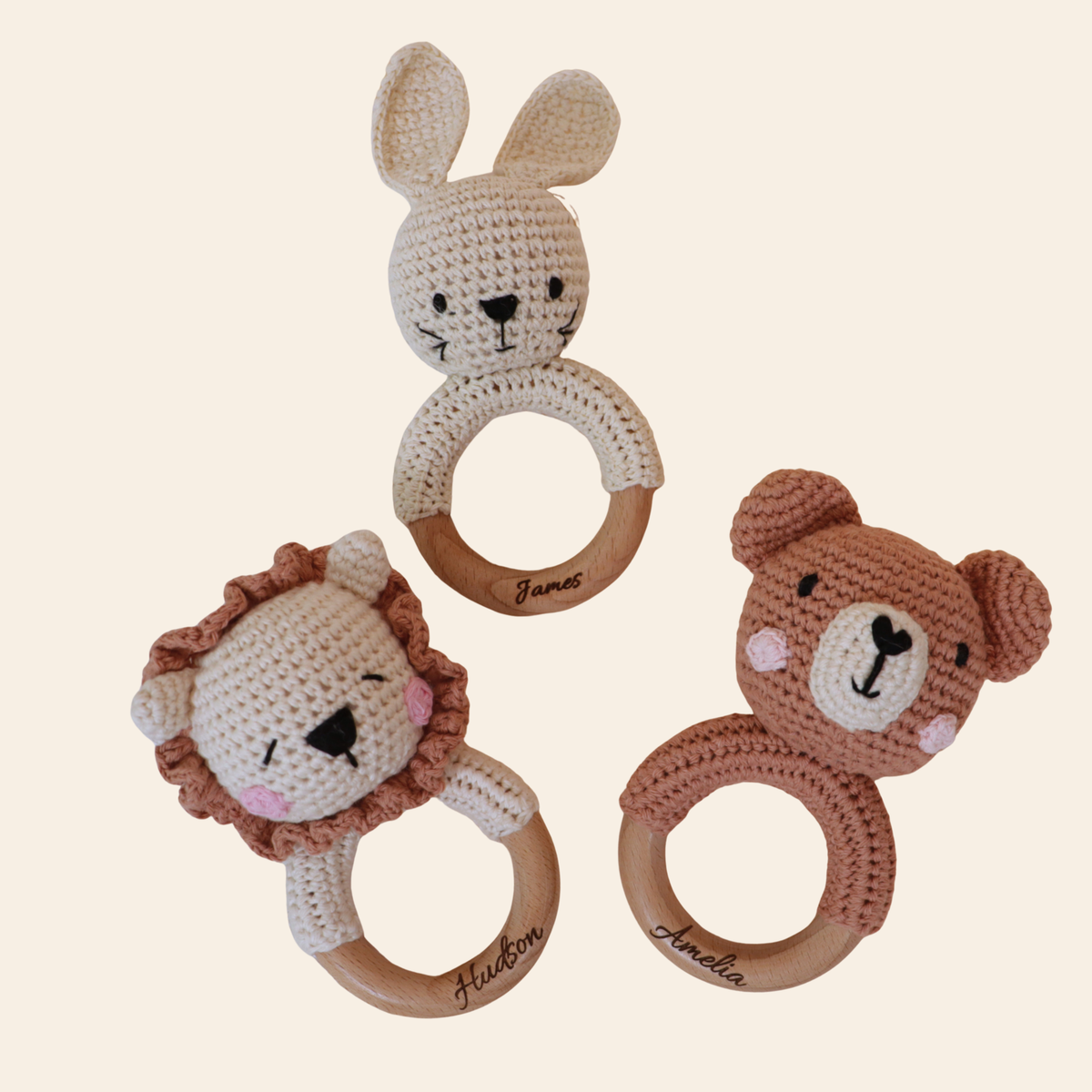 Personalised Knitted Baby Gift Set – Blanket, Comforter & Brush