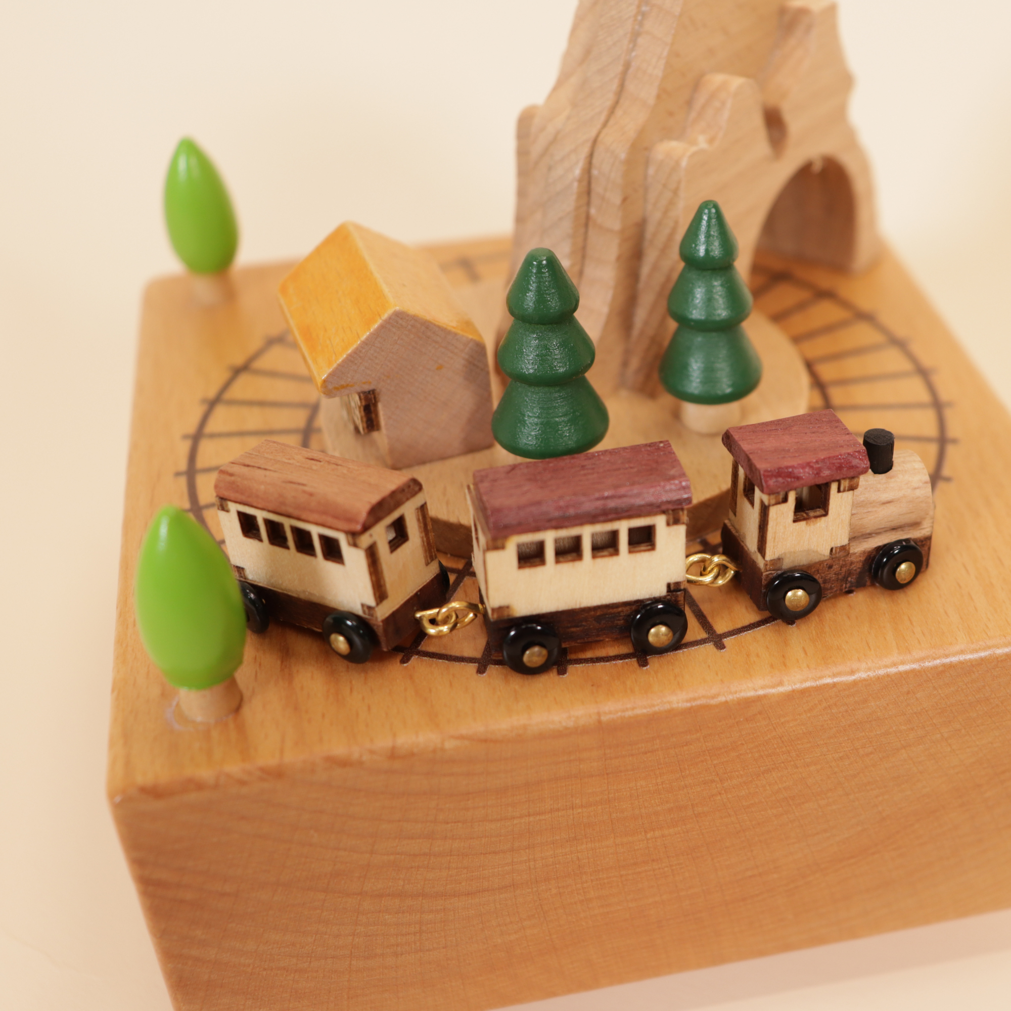 Personalized Wooden Train Music Box