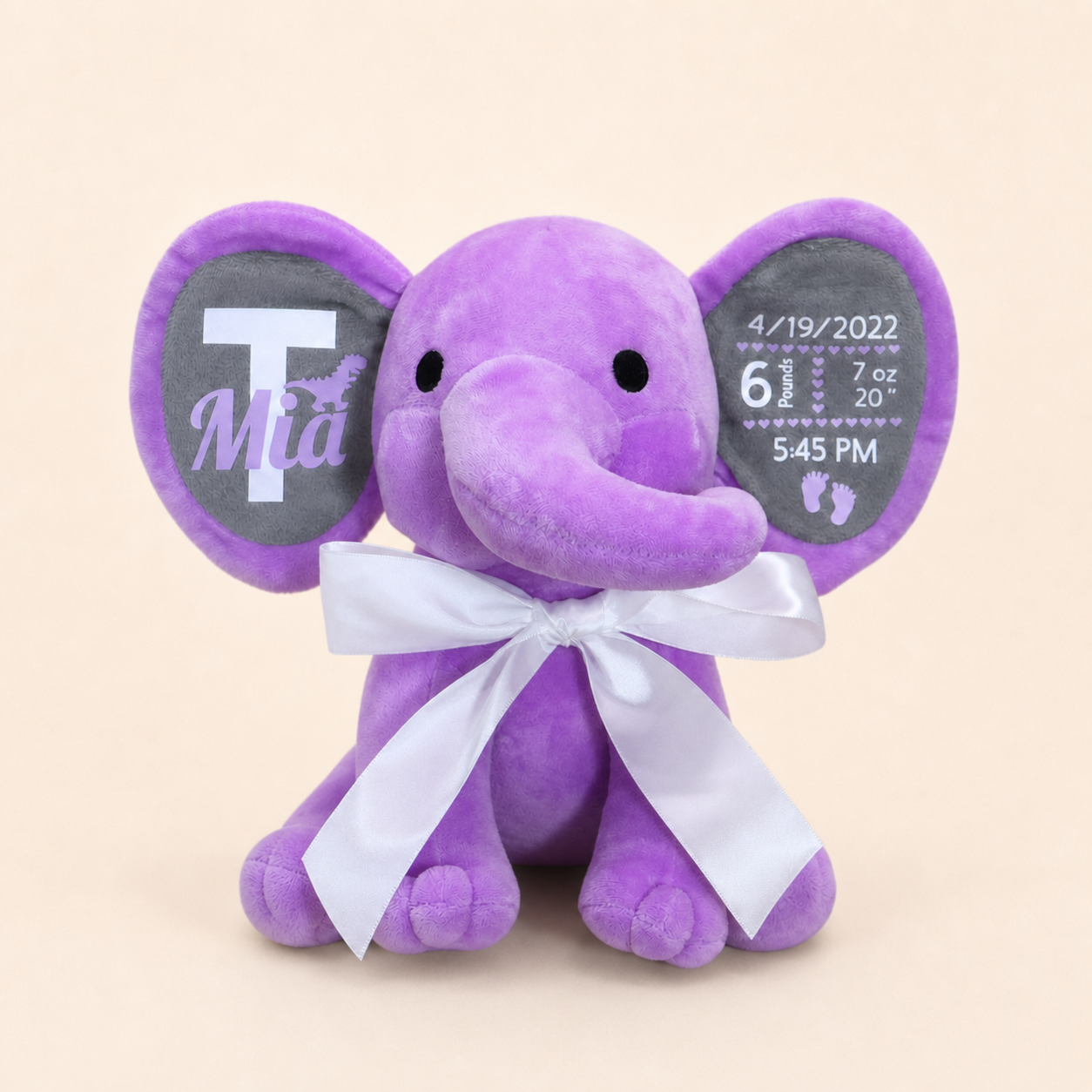 Personalized Birth Stats Elephant